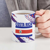 Costa Rica Christmas Ceramic Mug with Holiday Bird Gifts Red Blue Pattern and National Flag Design - Wonder Print Shop