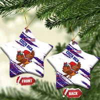 Costa Rica Christmas Ceramic Ornament with Holiday Bird Gifts Red Blue Pattern and National Flag Design - Wonder Print Shop