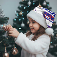 Costa Rica Christmas Santa Hat with Holiday Bird Gifts Red Blue Pattern and National Flag Design - Wonder Print Shop