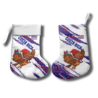 Costa Rica Christmas Stocking with Holiday Bird Gifts Red Blue Pattern and National Flag Design - Wonder Print Shop