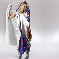 Costa Rica Christmas Hooded Blanket with Holiday Bird Gifts Red Blue Pattern and National Flag Design - Wonder Print Shop