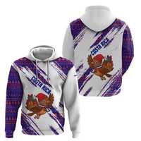 Costa Rica Christmas Hoodie with Holiday Bird Gifts Red Blue Pattern and National Flag Design - Wonder Print Shop