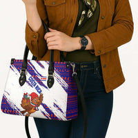Costa Rica Christmas Leather Bag with Holiday Bird Gifts Red Blue Pattern and National Flag Design - Wonder Print Shop