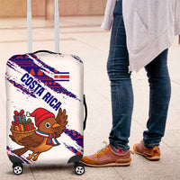 Costa Rica Christmas Luggage Cover with Holiday Bird Gifts Red Blue Pattern and National Flag Design - Wonder Print Shop