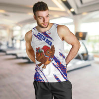 Costa Rica Christmas Men Tank Top with Holiday Bird Gifts Red Blue Pattern and National Flag Design - Wonder Print Shop