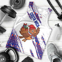 Costa Rica Christmas Men Tank Top with Holiday Bird Gifts Red Blue Pattern and National Flag Design - Wonder Print Shop