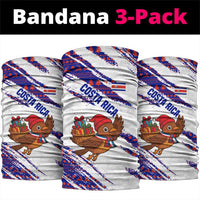 Costa Rica Christmas Neck Gaiter with Holiday Bird Gifts Red Blue Pattern and National Flag Design - Wonder Print Shop