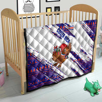 Costa Rica Christmas Quilt with Holiday Bird Gifts Red Blue Pattern and National Flag Design - Wonder Print Shop