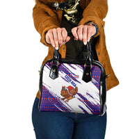 Costa Rica Christmas Shoulder Handbag with Holiday Bird Gifts Red Blue Pattern and National Flag Design - Wonder Print Shop