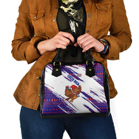 Costa Rica Christmas Shoulder Handbag with Holiday Bird Gifts Red Blue Pattern and National Flag Design - Wonder Print Shop