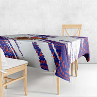 Costa Rica Christmas Tablecloth with Holiday Bird Gifts Red Blue Pattern and National Flag Design - Wonder Print Shop