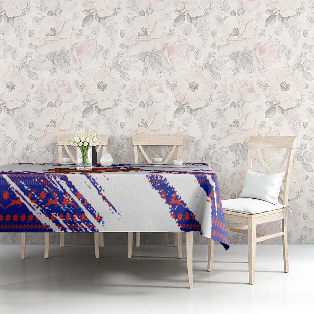 Costa Rica Christmas Tablecloth with Holiday Bird Gifts Red Blue Pattern and National Flag Design - Wonder Print Shop