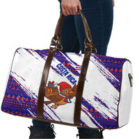 Costa Rica Christmas Travel Bag with Holiday Bird Gifts Red Blue Pattern and National Flag Design - Wonder Print Shop