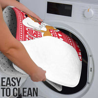 Peru Christmas Bathroom Set with Santa Claus Vicuña Andean Poncho and Red Festive Pattern Design - Wonder Print Shop