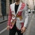 Peru Christmas Blazer with Santa Claus Vicuña Andean Poncho and Red Festive Pattern Design - Wonder Print Shop