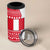 Peru Christmas 4 in 1 Can Cooler Tumbler with Santa Claus Vicuña Andean Poncho and Red Festive Pattern Design - Wonder Print Shop