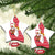 Peru Christmas Ceramic Ornament with Santa Claus Vicuña Andean Poncho and Red Festive Pattern Design - Wonder Print Shop