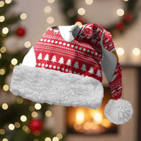 Peru Christmas Santa Hat with Santa Claus Vicuña Andean Poncho and Red Festive Pattern Design - Wonder Print Shop