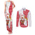 Peru Christmas Couples Matching Tank Maxi Dress and Long Sleeve Button Shirt with Santa Claus Vicuña Andean Poncho and Red Festive Pattern Design - Wonder Print Shop