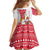Peru Christmas Family Matching Off The Shoulder Long Sleeve Dress and Hawaiian Shirt with Santa Claus Vicuña Andean Poncho and Red Festive Pattern Design - Wonder Print Shop