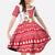 Peru Christmas Family Matching Short Sleeve Bodycon Dress and Hawaiian Shirt with Santa Claus Vicuña Andean Poncho and Red Festive Pattern Design - Wonder Print Shop