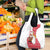 Peru Christmas Grocery Bag with Santa Claus Vicuña Andean Poncho and Red Festive Pattern Design - Wonder Print Shop