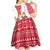 Peru Christmas Kid Short Sleeve Dress with Santa Claus Vicuña Andean Poncho and Red Festive Pattern Design - Wonder Print Shop