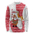 Peru Christmas Long Sleeve Shirt with Santa Claus Vicuña Andean Poncho and Red Festive Pattern Design - Wonder Print Shop