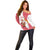 Peru Christmas Off Shoulder Sweater with Santa Claus Vicuña Andean Poncho and Red Festive Pattern Design - Wonder Print Shop