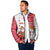 Peru Christmas Padded Jacket with Santa Claus Vicuña Andean Poncho and Red Festive Pattern Design - Wonder Print Shop