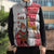Peru Christmas Sleeveless Puffer Jacket with Santa Claus Vicuña Andean Poncho and Red Festive Pattern Design - Wonder Print Shop