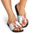 Peru Christmas Slide Sandals with Santa Claus Vicuña Andean Poncho and Red Festive Pattern Design - Wonder Print Shop