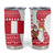 Peru Christmas Tumbler Cup with Santa Claus Vicuña Andean Poncho and Red Festive Pattern Design - Wonder Print Shop