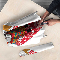 Peru Christmas Umbrella with Santa Claus Vicuña Andean Poncho and Red Festive Pattern Design - Wonder Print Shop