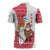 Peru Christmas Zipper Polo Shirt with Santa Claus Vicuña Andean Poncho and Red Festive Pattern Design - Wonder Print Shop