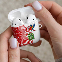 Peru Christmas AirPods Case with Santa Macaw Cantuta Flower Red Swirl Pattern and Festive Design - Wonder Print Shop