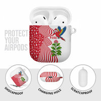 Peru Christmas AirPods Case with Santa Macaw Cantuta Flower Red Swirl Pattern and Festive Design - Wonder Print Shop