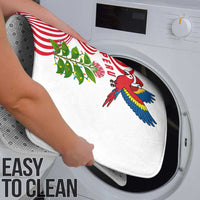 Peru Christmas Bathroom Set with Santa Macaw Cantuta Flower Red Swirl Pattern and Festive Design - Wonder Print Shop