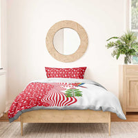 Peru Christmas Bedding Set with Santa Macaw Cantuta Flower Red Swirl Pattern and Festive Design - Wonder Print Shop