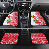 Peru Christmas Car Mats with Santa Macaw Cantuta Flower Red Swirl Pattern and Festive Design - Wonder Print Shop
