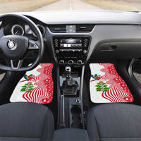 Peru Christmas Car Mats with Santa Macaw Cantuta Flower Red Swirl Pattern and Festive Design - Wonder Print Shop