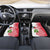 Peru Christmas Car Mats with Santa Macaw Cantuta Flower Red Swirl Pattern and Festive Design - Wonder Print Shop