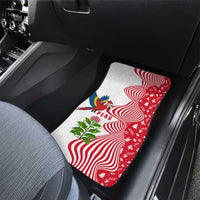 Peru Christmas Car Mats with Santa Macaw Cantuta Flower Red Swirl Pattern and Festive Design - Wonder Print Shop