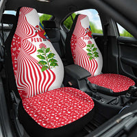 Peru Christmas Car Seat Cover with Santa Macaw Cantuta Flower Red Swirl Pattern and Festive Design - Wonder Print Shop