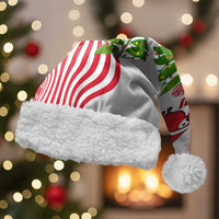 Peru Christmas Santa Hat with Santa Macaw Cantuta Flower Red Swirl Pattern and Festive Design - Wonder Print Shop