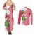 Peru Christmas Couples Matching Summer Maxi Dress and Long Sleeve Button Shirt with Santa Macaw Cantuta Flower Red Swirl Pattern and Festive Design - Wonder Print Shop