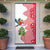 Peru Christmas Door Cover with Santa Macaw Cantuta Flower Red Swirl Pattern and Festive Design - Wonder Print Shop