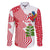 Peru Christmas Family Matching Long Sleeve Bodycon Dress and Hawaiian Shirt with Santa Macaw Cantuta Flower Red Swirl Pattern and Festive Design - Wonder Print Shop