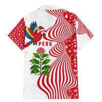Peru Christmas Family Matching Mermaid Dress and Hawaiian Shirt with Santa Macaw Cantuta Flower Red Swirl Pattern and Festive Design - Wonder Print Shop