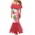 Peru Christmas Family Matching Mermaid Dress and Hawaiian Shirt with Santa Macaw Cantuta Flower Red Swirl Pattern and Festive Design - Wonder Print Shop